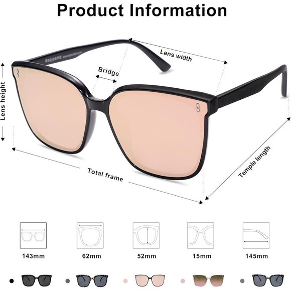 Unisex Square Plastic Sunglasses UV400 Protection for Outdoor Travel